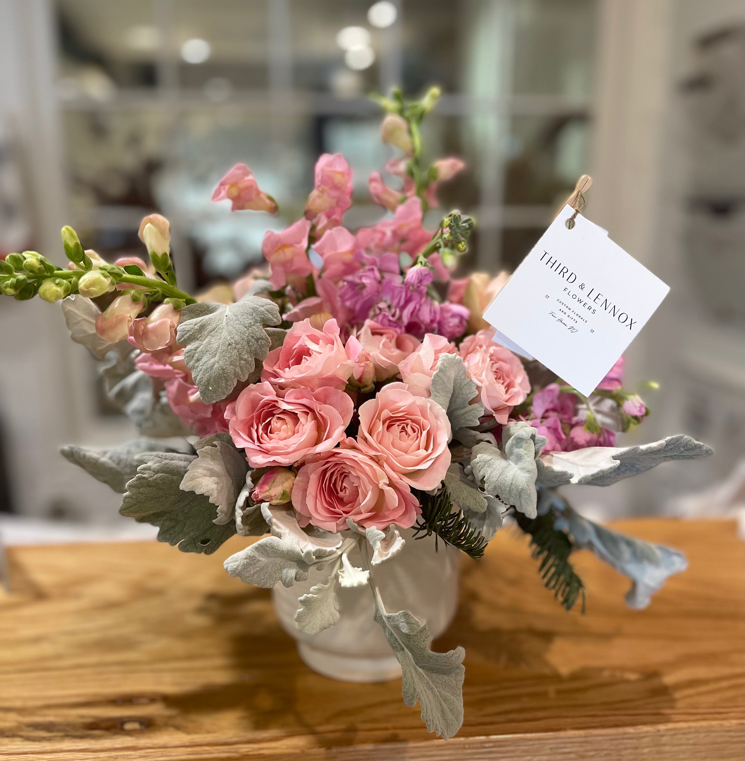 "Blush and Slate" Arrangement