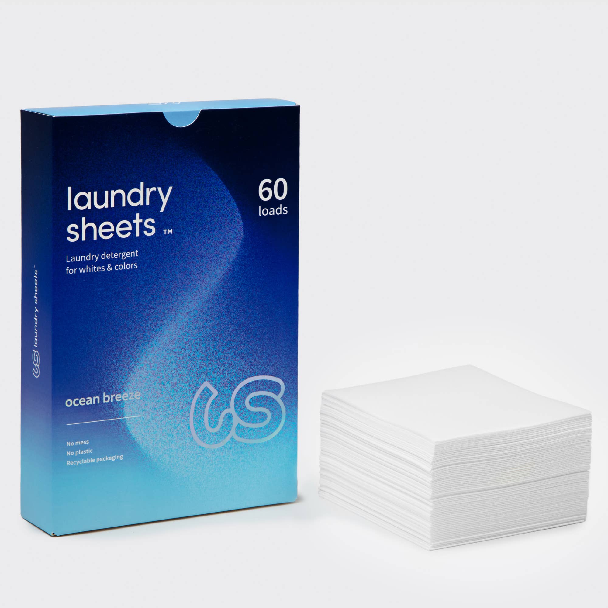 Laundry Sheets - Laundry Detergent Ocean Breeze (60 Loads)