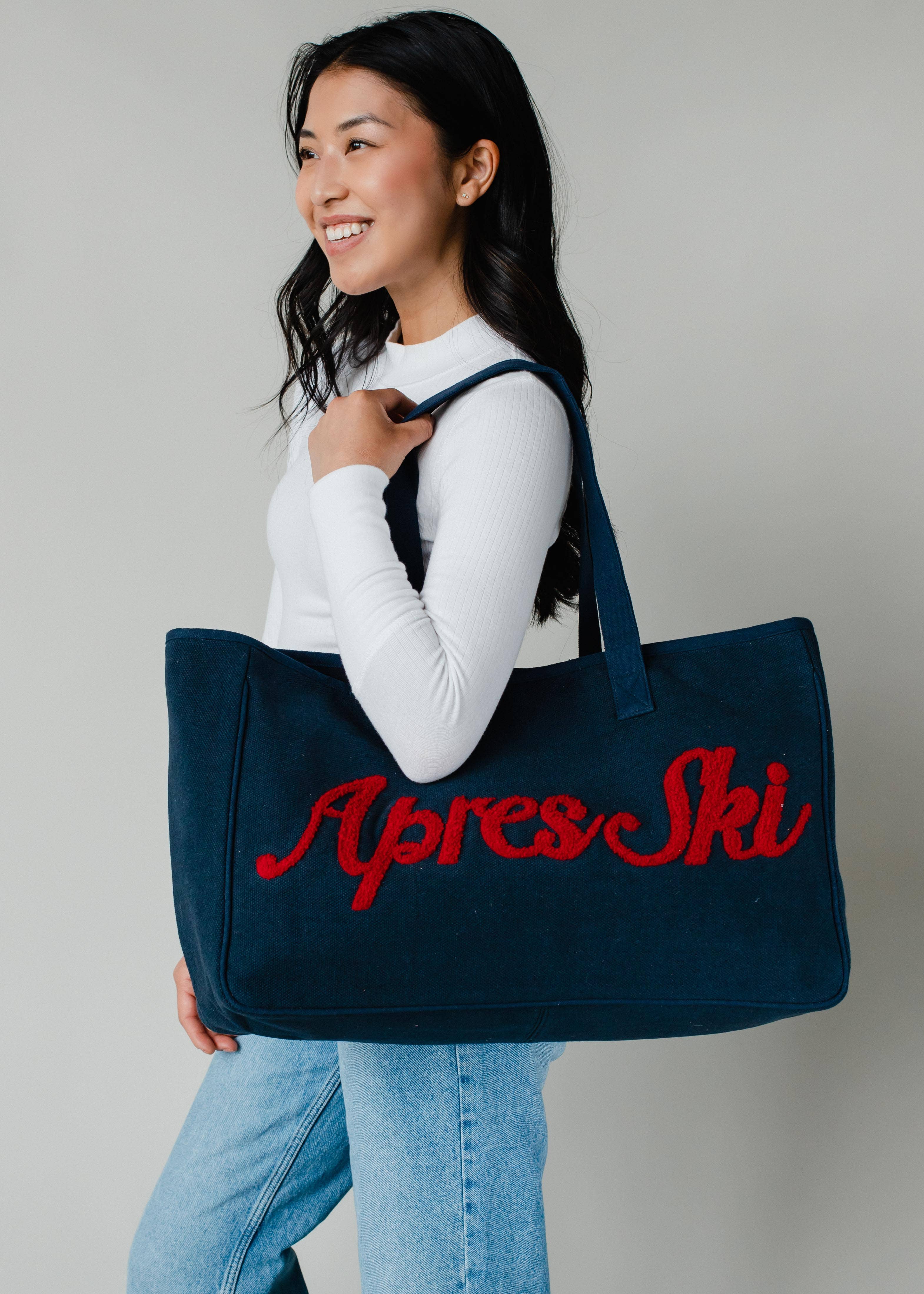 Navy & Red Apres Ski Tote