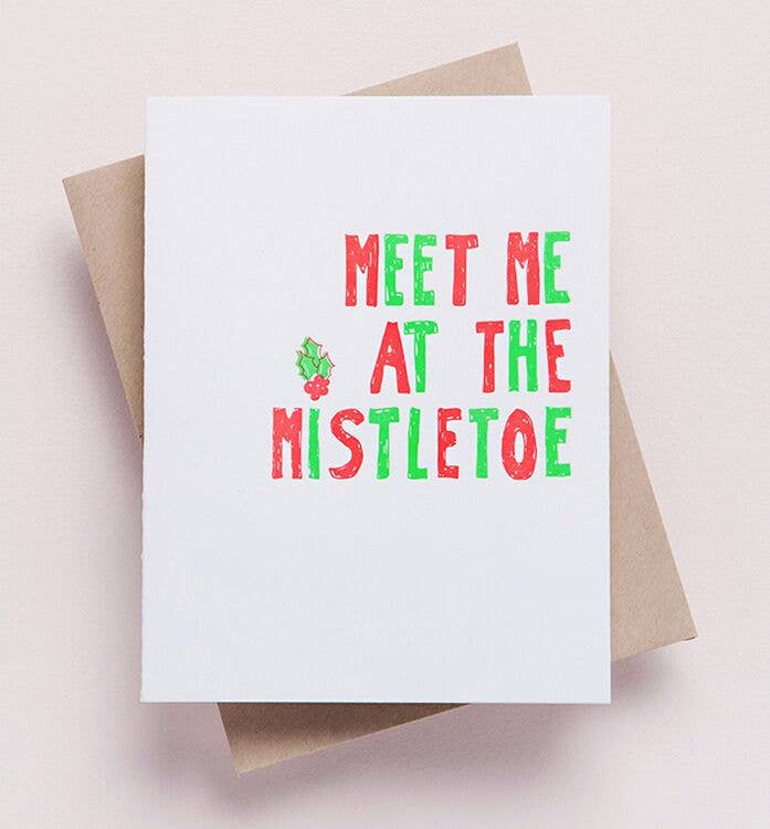 Mistletoe Christmas Card - Funny Holiday Card