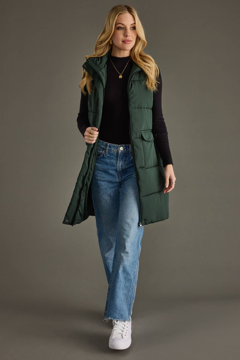 Dk. Green Long Vest
