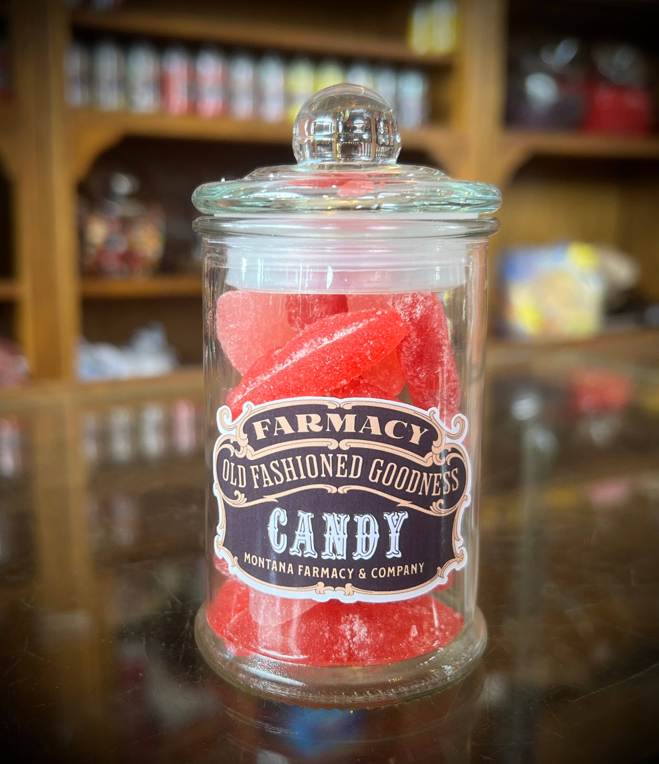 Old Fashioned Apothecary Jar candy Sour Pucker love Lips