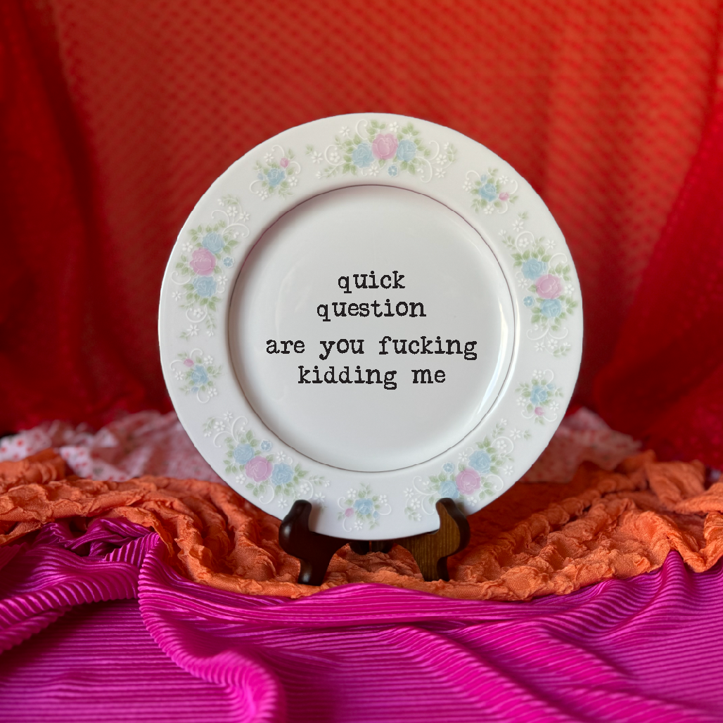 Upcycled Funny Plates, Are You Fucking Kidding Me, Gift Shop