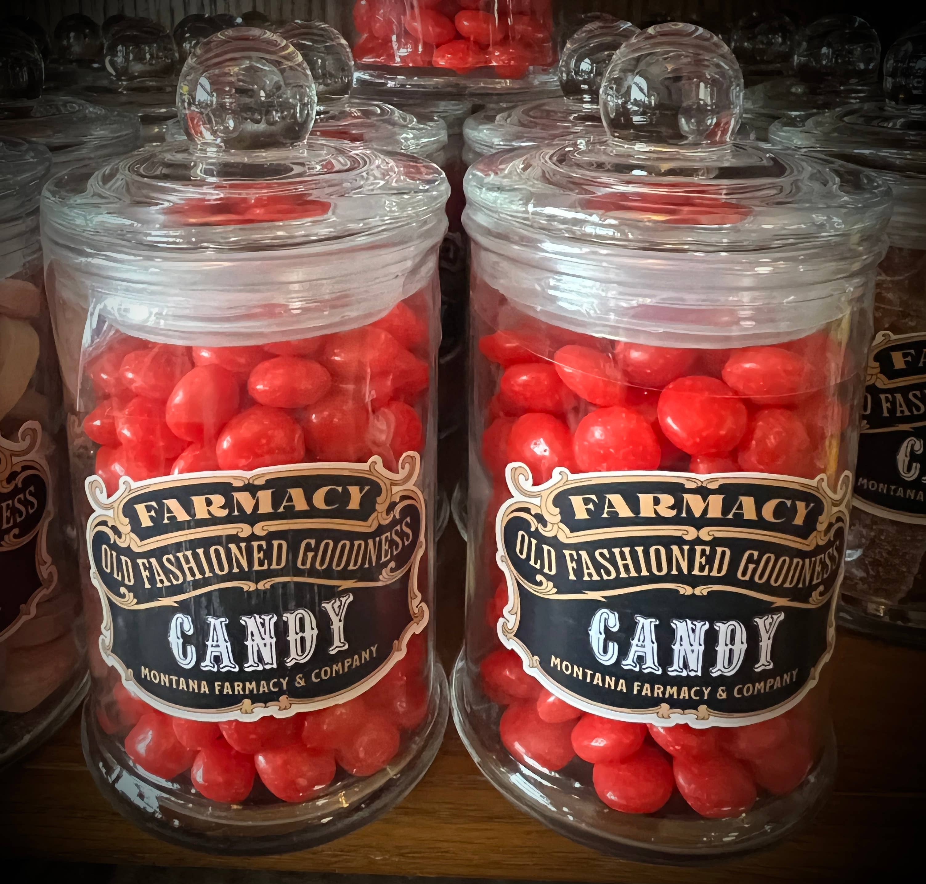 Old Fashioned Apothecary Jar / Red hots Nostalgic candy