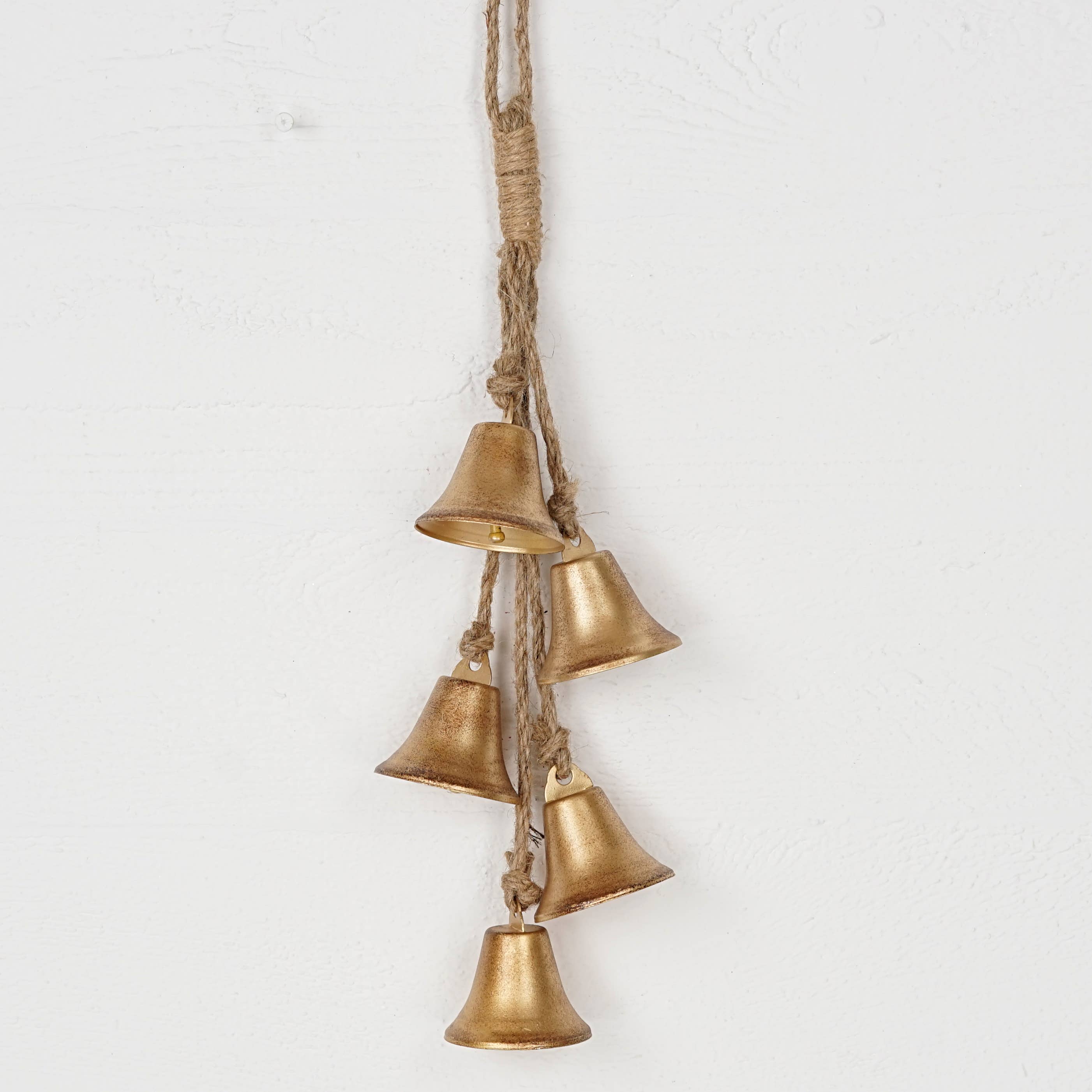 M32525-Vintage gold mini liberty bell (2.5inD)Stringx5