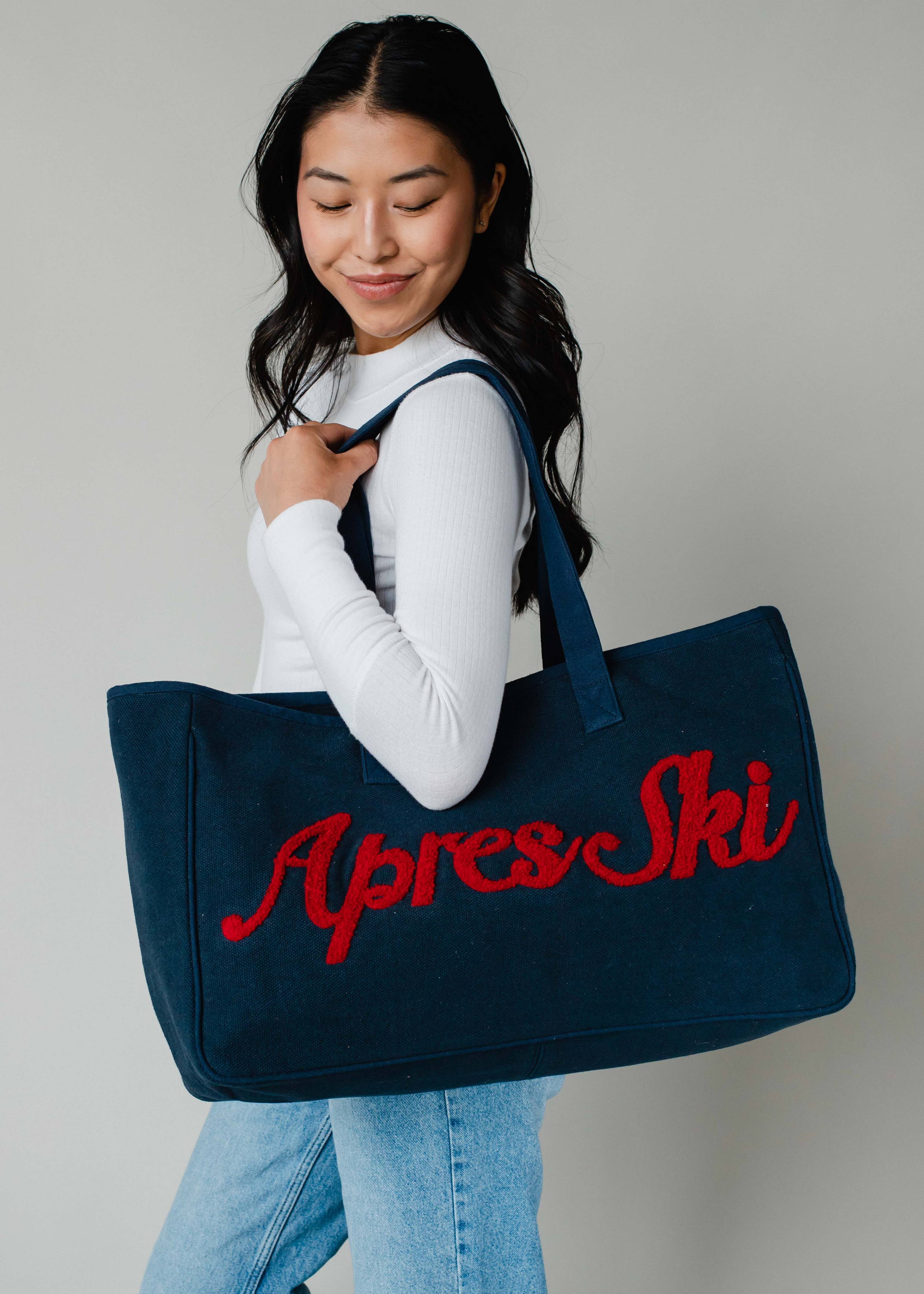 Navy & Red Apres Ski Tote