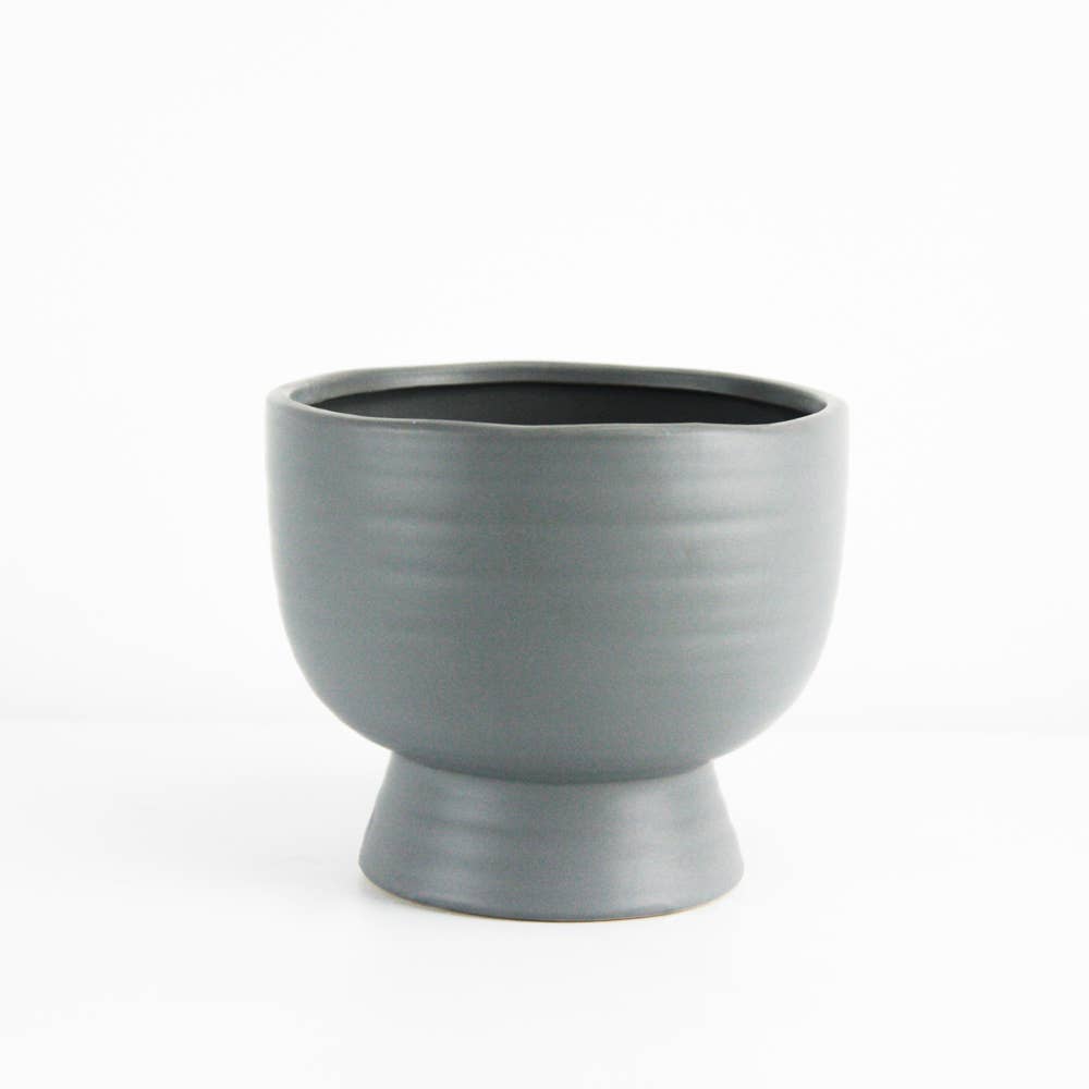 5.5" Mid Century Short Ceramic Pot