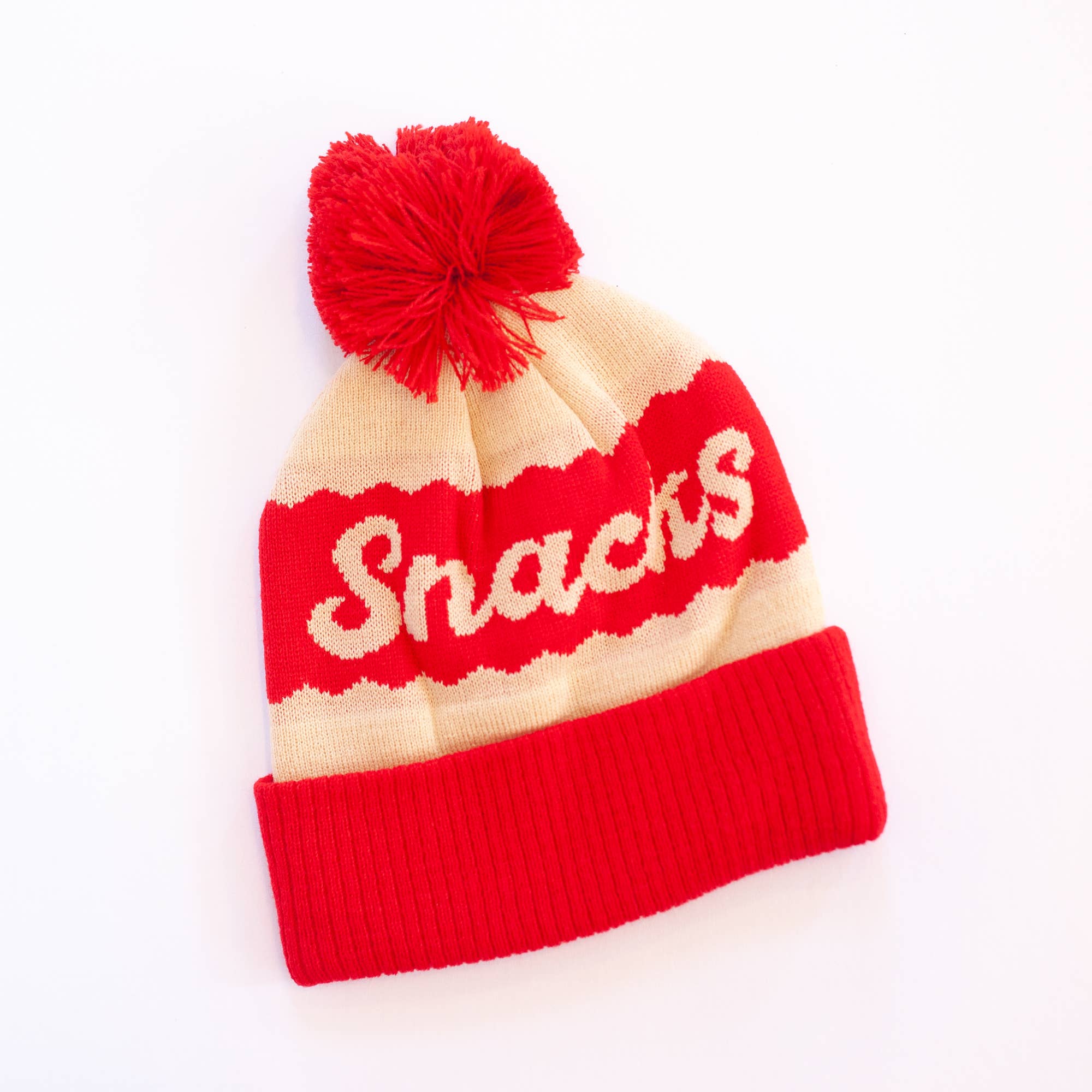 Red Snacks Pom pom hat