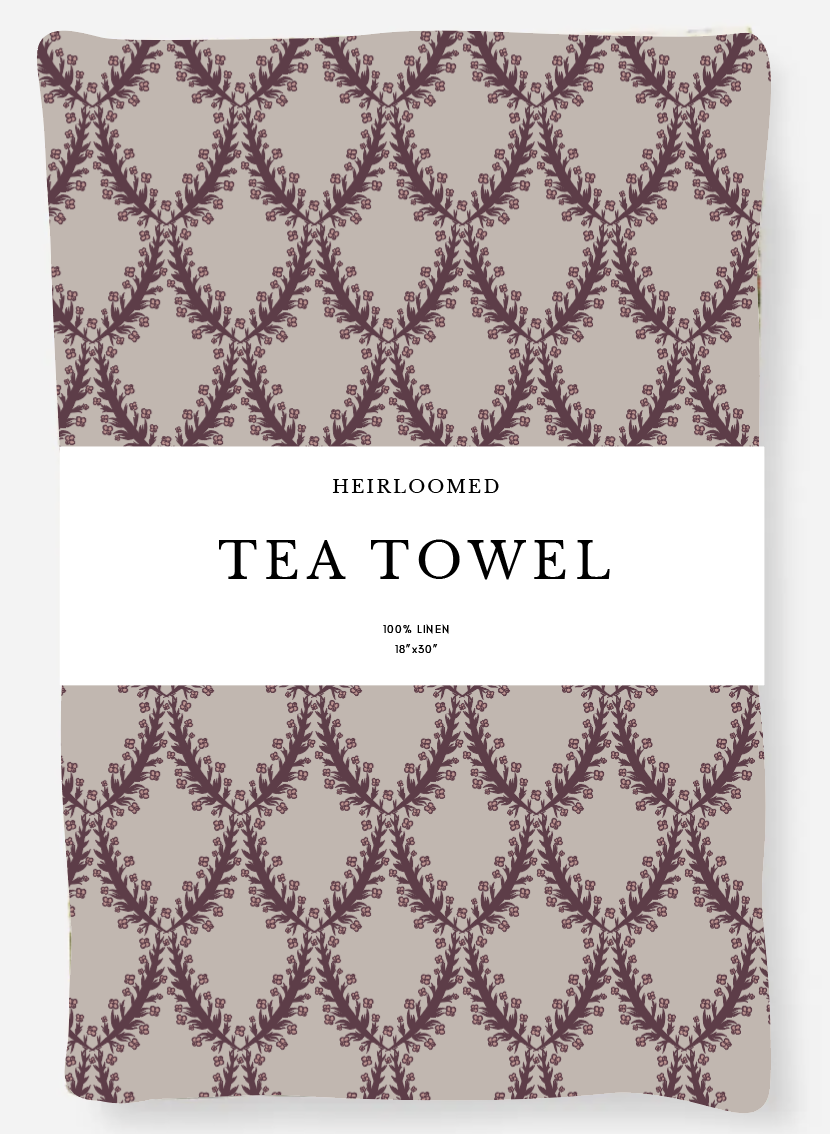 Tea Towel - British Shield Aubergine